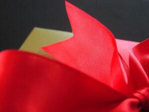 Gift box with elegant satin ribbon
