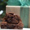 Gourmet chocolate brownies in a standard kraft gift box