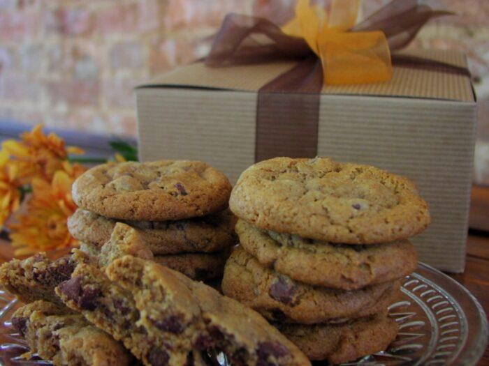 A large gift box of gourmet cookies - 24 in total