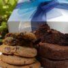 Bold color gift box of gourmet cookies and brownies