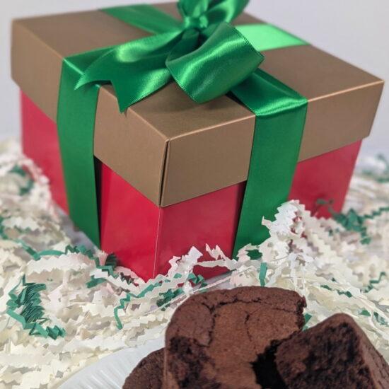 Holiday gift box of brownies