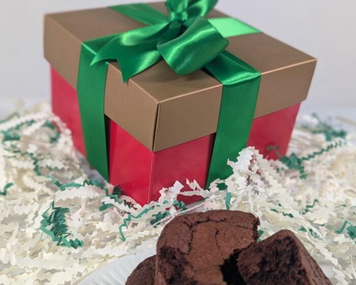 Holiday gift box of brownies